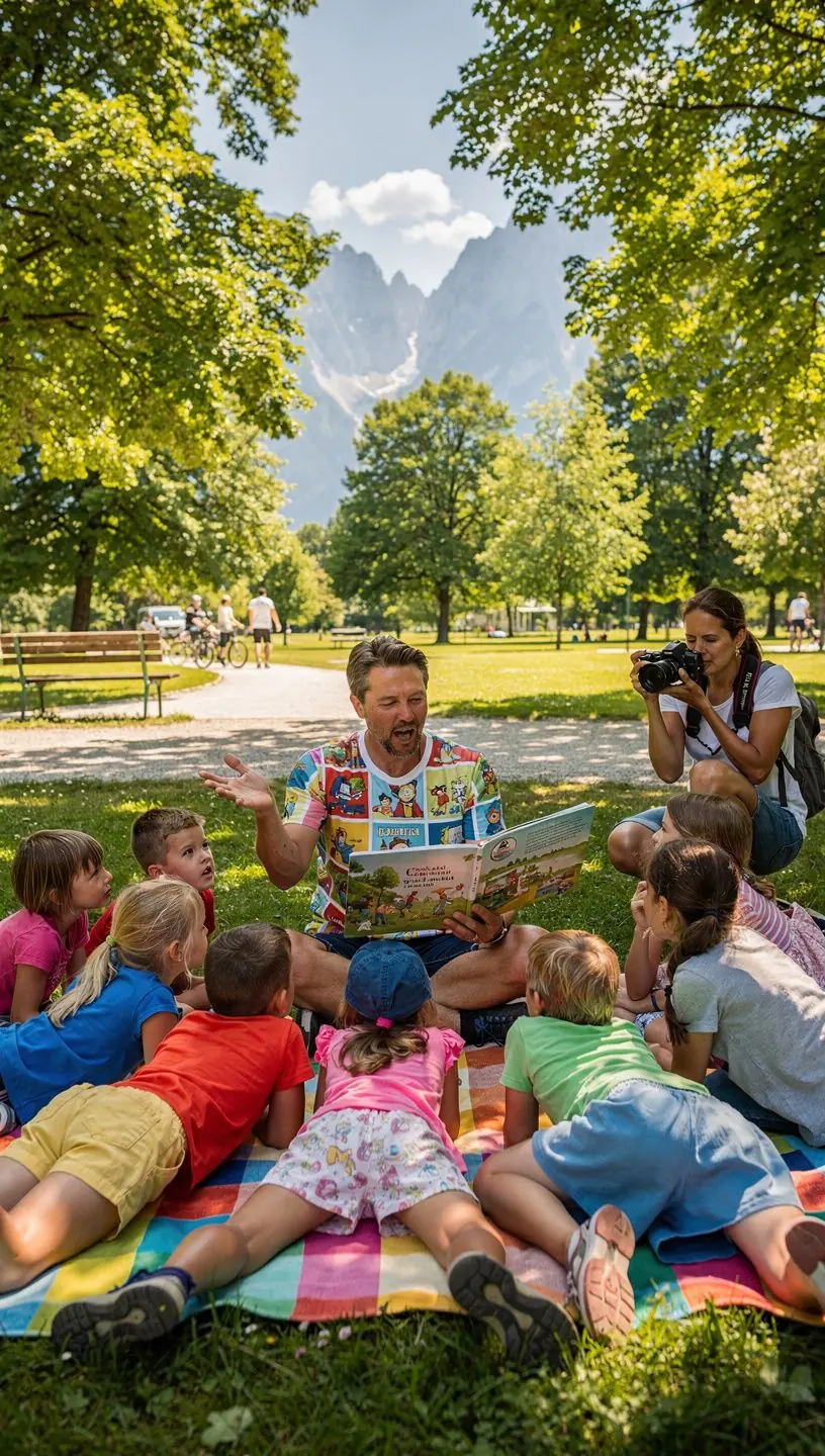 Ein bunten Kinderbuch, das von einem Abenteuer im Wald erzählt.