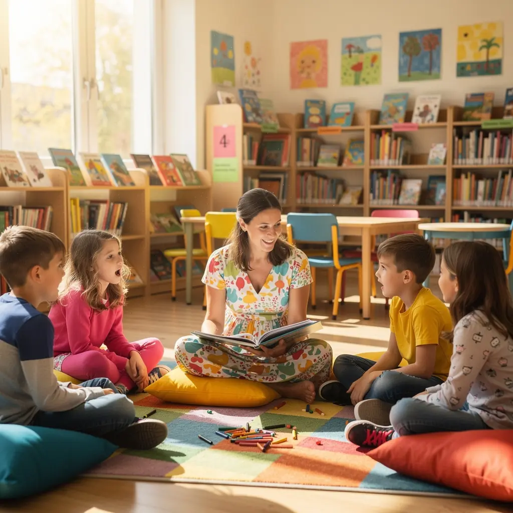 Ein farbenfrohes Kinderbuch mit Illustrationen von Tieren und Natur, das die Fantasie anregt.